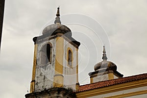 Details of top of church of Sao Francisco in the city of Ouro Preto, Minas Gerais photo