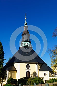 Church in Seiffen Ore Mountains in Saxony Germany