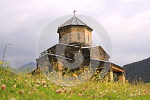 The church in Shenako village, Tusheti region (Georgia)