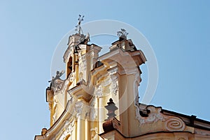 The church is shined by the first beams of the summer sun