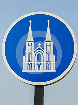 Church Signs in sunny day.