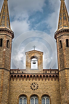Church, sky, cross clouds