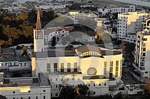 Church and the sky end tangier city.Tangier in Morocco.