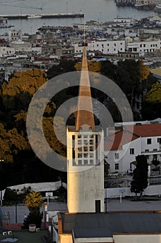 Church and the sky end tangier city.Tangier in Morocco.