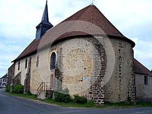 Church, a small church in a village in the countryside, loir et cher, france