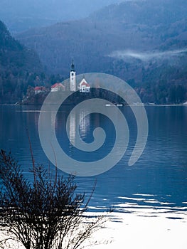 A church on the small island at Lake Bled