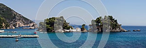 Church on a small island resort city Parga, region of Epirus, G