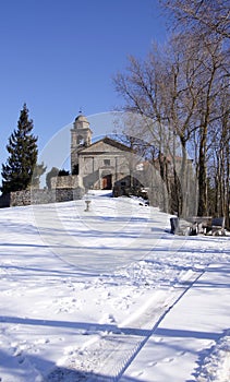 Church and snow