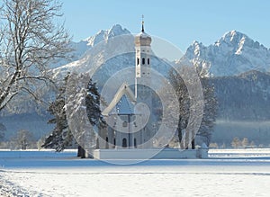 Church in snow photo