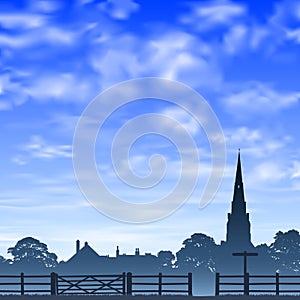 Church Spire and Fence.