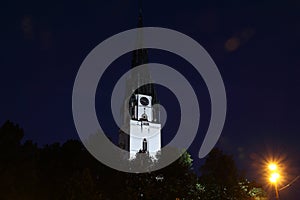 Kostol v Spišskej Novej Vsi v noci, Slovensko