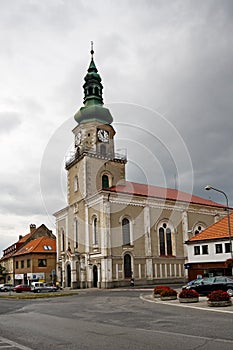 Church on the square in Modra