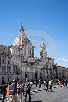 The Church of St Agnes in Agony on the Piazza Navona in Rome Italy