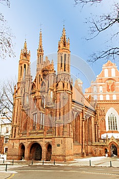 Church of St. Anne and the Church of the Bernardine Monastery in Vilnius