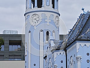 Veža kostola sv. Alžbety, bežne známa ako Modrý kostolík v Bratislave