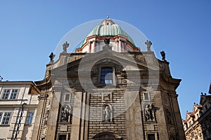 Church St. Francis of Assisi in Prague (Church of St Francis Seraph) at Krizovnicke Square. Prague, Czech Republic photo