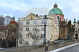 Church of St. Francis of Assisi view from Charles Bridge, Gallery at the Crusaders, Prague, Czech Republic