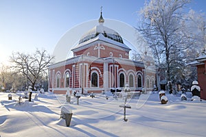 Church of St. George the Victorious (1790-1808) at the old city cemetery. Rybinsk, Russia