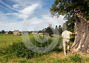 Church St James across meadow in Chipping Campden photo