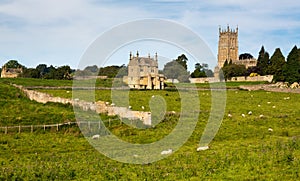 Church St James across meadow in Chipping Campden photo