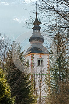 Church of St. John the Baptist by the Bohinj Lake in Ribcev Laz, Slovenia