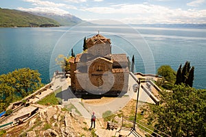 Church of St. John at Kaneo overlooking Lake Ohrid, North Macedonia FYROM