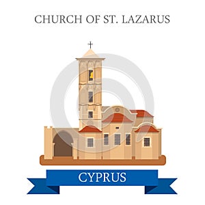 Church St Lazarus Larnaca Cyprus flat vector attraction sight photo