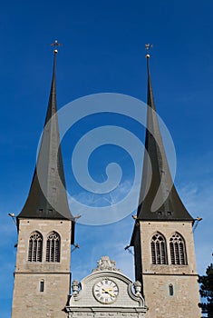 The Church of St. Leodegar, Lucerne, capital of Canton of Lucerne, Central Switzerland, Europe