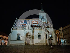 Church of St. Mark old Zagreb, Croatia, located in St. Mark\'s Square