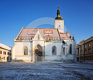 Church of St.Mark in St.Mark`s square, Zagreb .