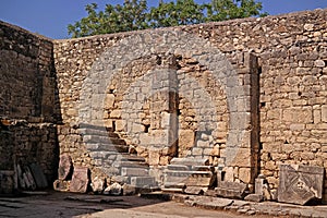 Church of St. Nicholas. Demre, Turkey. Architectural elements are represented in the church yard.