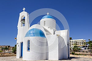 Church of St. Nicholas on Kalamis Beach, in Protaras Cyprus photo