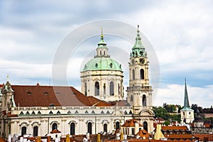 Church of St Nicholas in Lesser Town or old town of Prague in the Czech Republic