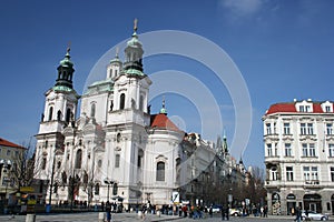 Church of St. Nicholas in old town square, Prague, Czech Republic