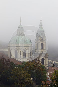 Church of St Nikolas in fog