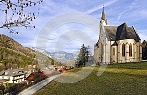 Church of St.Paul. Alpine village Prein an der Rax. Austria