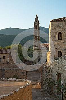 The Church of St. Spyridon in Old Kardamili, Greece