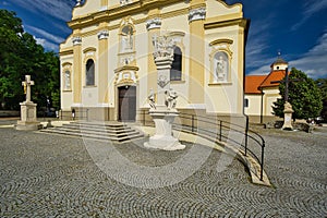 In front of Church of St. Stephen at Stupava