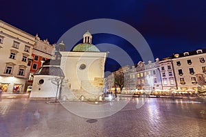 Church of St. Wojciech on Main Square in Krakow