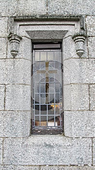 Church Stain Glass Window with cross