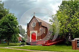 Church stands against the storm photo