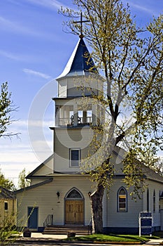 Church with steeple photo