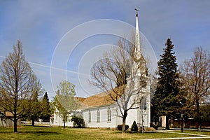 Church with steeple photo