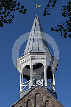 Church steeple of the church in Midsland on Terschelling