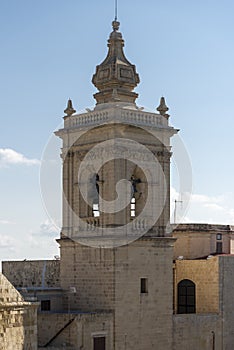 Church Steeple in the Citadel of Victoria Gozo Malta.