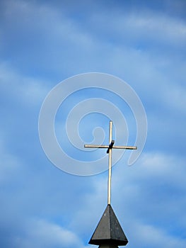 Church steeple cloudy sky