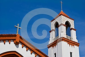 Church Steeple Cross and Blue Sky