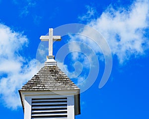 Church Steeple with Cross