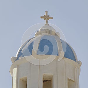 Church steeple in a Mediterranean island