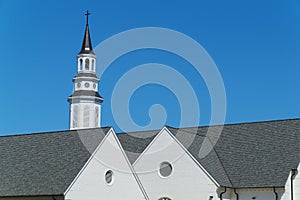 Church steeple and roofline photo